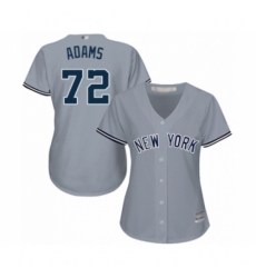 Women's New York Yankees #72 Chance Adams Authentic Grey Road Baseball Player Jersey Women's New York Yankees #72 Chance Adams Authentic Grey Road Baseball Player Jersey