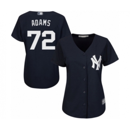 Women's New York Yankees #72 Chance Adams Authentic Navy Blue Alternate Baseball Player Jersey Women's New York Yankees #72 Chance Adams Authentic Navy Blue Alternate Baseball Player Jersey