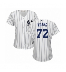 Women's New York Yankees #72 Chance Adams Authentic White Home Baseball Player Jersey Women's New York Yankees #72 Chance Adams Authentic White Home Baseball Player Jersey