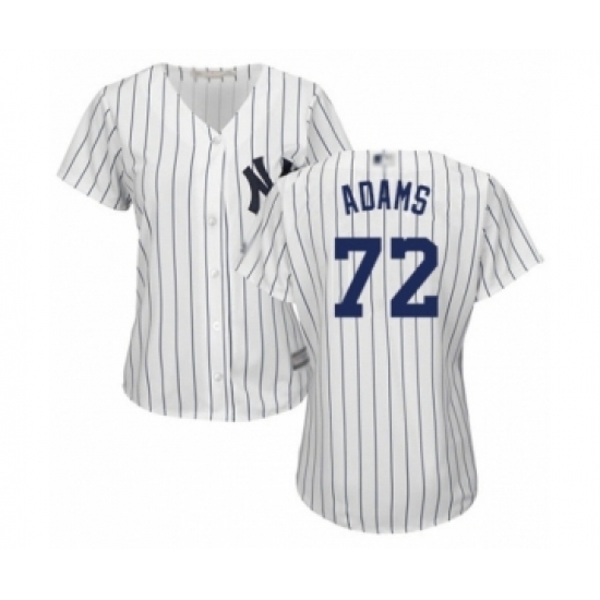 Women's New York Yankees #72 Chance Adams Authentic White Home Baseball Player Jersey Women's New York Yankees #72 Chance Adams Authentic White Home Baseball Player Jersey