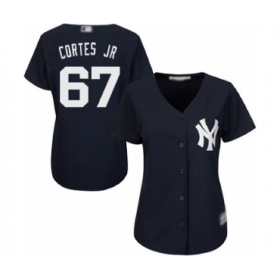 Women's New York Yankees #67 Nestor Cortes Jr. Authentic Navy Blue Alternate Baseball Player Jersey Women's New York Yankees #67 Nestor Cortes Jr. Authentic Navy Blue Alternate Baseball Player Jersey