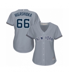 Women's New York Yankees #66 Kyle Higashioka Authentic Grey Road Baseball Player Jersey