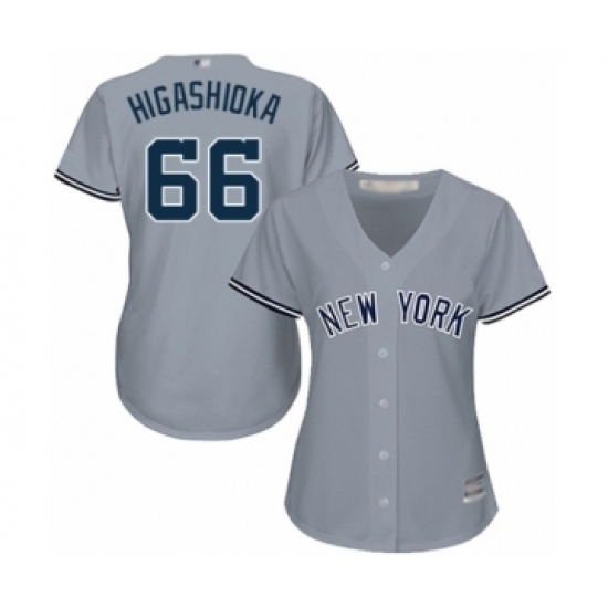 Women's New York Yankees #66 Kyle Higashioka Authentic Grey Road Baseball Player Jersey Women's New York Yankees #66 Kyle Higashioka Authentic Grey Road Baseball Player Jersey