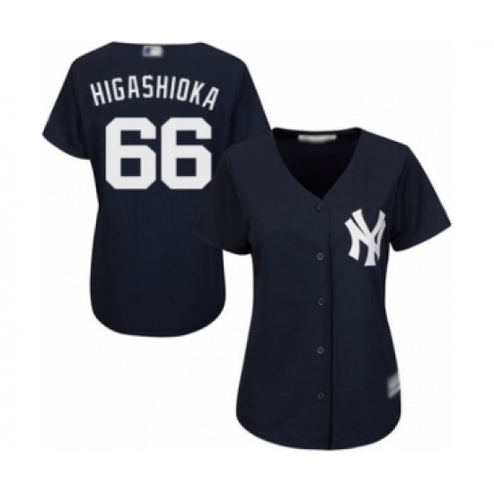 Women's New York Yankees #66 Kyle Higashioka Authentic Navy Blue Alternate Baseball Player Jersey Women's New York Yankees #66 Kyle Higashioka Authentic Navy Blue Alternate Baseball Player Jersey