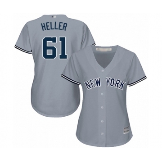 Women's New York Yankees #61 Ben Heller Authentic Grey Road Baseball Player Jersey Women's New York Yankees #61 Ben Heller Authentic Grey Road Baseball Player Jersey