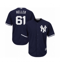 Youth New York Yankees #61 Ben Heller Authentic Navy Blue Alternate Baseball Player Jersey