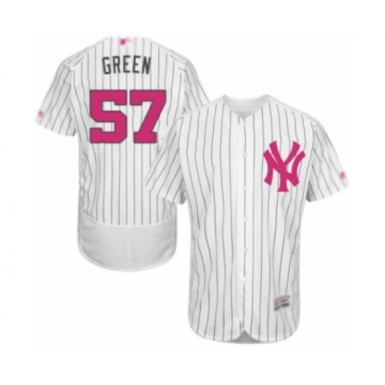Men's New York Yankees #57 Chad Green Authentic White 2016 Mother's Day Fashion Flex Base Baseball Player Jersey Men's New York Yankees #57 Chad Green Authentic White 2016 Mother's Day Fashion Flex Base Baseball Player Jersey
