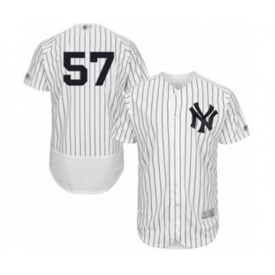 Men's New York Yankees #57 Chad Green White Home Flex Base Authentic Collection Baseball Player Jersey Men's New York Yankees #57 Chad Green White Home Flex Base Authentic Collection Baseball Player Jersey