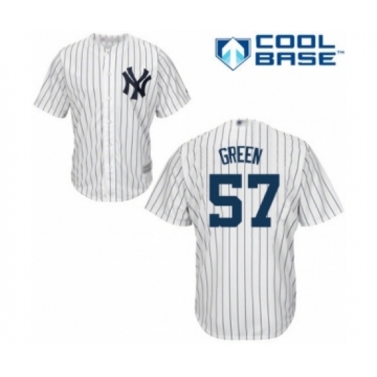Youth New York Yankees #57 Chad Green Authentic White Home Baseball Player Jersey Youth New York Yankees #57 Chad Green Authentic White Home Baseball Player Jersey