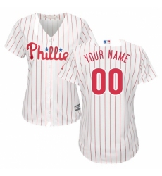 Women's Philadelphia Phillies Majestic White/Red Home Cool Base Custom Jersey