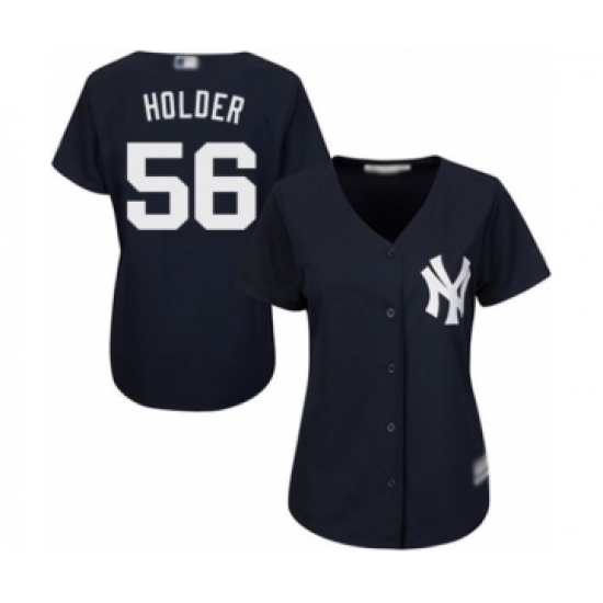 Women's New York Yankees #56 Jonathan Holder Authentic Navy Blue Alternate Baseball Player Jersey Women's New York Yankees #56 Jonathan Holder Authentic Navy Blue Alternate Baseball Player Jersey