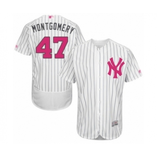 Men's New York Yankees #47 Jordan Montgomery Authentic White 2016 Mother's Day Fashion Flex Base Baseball Player Jersey Men's New York Yankees #47 Jordan Montgomery Authentic White 2016 Mother's Day Fashion Flex Base Baseball Player Jersey