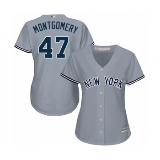 Women's New York Yankees #47 Jordan Montgomery Authentic Grey Road Baseball Player Jersey Women's New York Yankees #47 Jordan Montgomery Authentic Grey Road Baseball Player Jersey