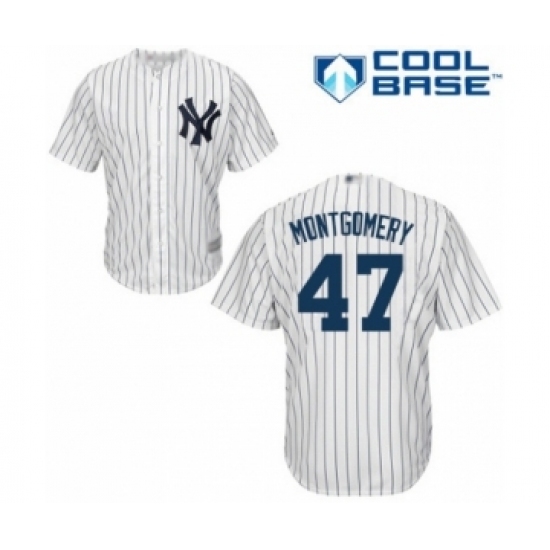Youth New York Yankees #47 Jordan Montgomery Authentic White Home Baseball Player Jersey Youth New York Yankees #47 Jordan Montgomery Authentic White Home Baseball Player Jersey