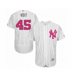 Men's New York Yankees #45 Luke Voit Authentic White 2016 Mother's Day Fashion Flex Base Baseball Player Jersey Men's New York Yankees #45 Luke Voit Authentic White 2016 Mother's Day Fashion Flex Base Baseball Player Jersey