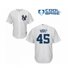 Youth New York Yankees #45 Luke Voit Authentic White Home Baseball Player Jersey Youth New York Yankees #45 Luke Voit Authentic White Home Baseball Player Jersey