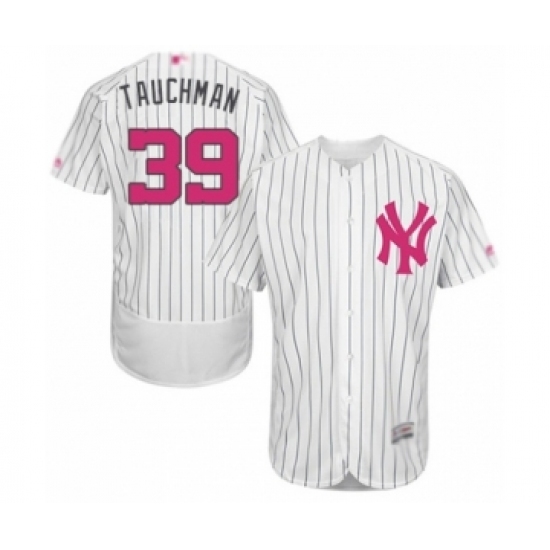 Men's New York Yankees #39 Mike Tauchman Authentic White 2016 Mother's Day Fashion Flex Base Baseball Player Jersey Men's New York Yankees #39 Mike Tauchman Authentic White 2016 Mother's Day Fashion Flex Base Baseball Player Jersey