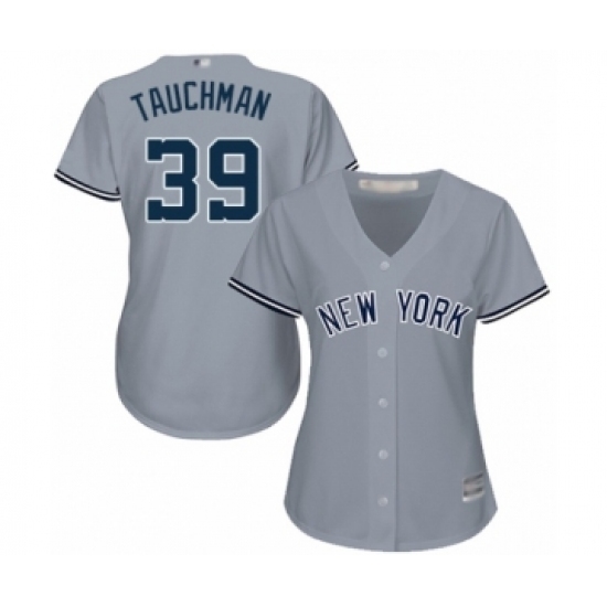 Women's New York Yankees #39 Mike Tauchman Authentic Grey Road Baseball Player Jersey Women's New York Yankees #39 Mike Tauchman Authentic Grey Road Baseball Player Jersey