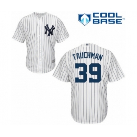 Youth New York Yankees #39 Mike Tauchman Authentic White Home Baseball Player Jersey Youth New York Yankees #39 Mike Tauchman Authentic White Home Baseball Player Jersey