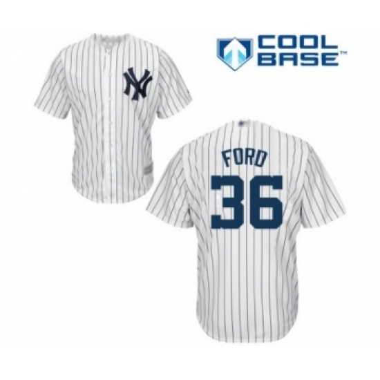 Youth New York Yankees #36 Mike Ford Authentic White Home Baseball Player Jersey Youth New York Yankees #36 Mike Ford Authentic White Home Baseball Player Jersey