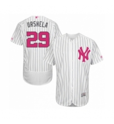 Men's New York Yankees #29 Gio Urshela Authentic White 2016 Mother's Day Fashion Flex Base Baseball Player Jersey