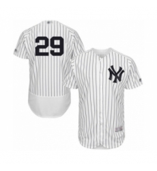 Men's New York Yankees #29 Gio Urshela White Home Flex Base Authentic Collection Baseball Player Jersey