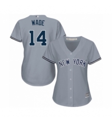 Women's New York Yankees #14 Tyler Wade Authentic Grey Road Baseball Player Jersey