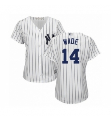 Women's New York Yankees #14 Tyler Wade Authentic White Home Baseball Player Jersey