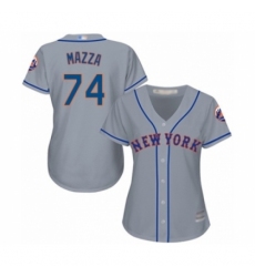 Women's New York Mets #74 Chris Mazza Authentic Grey Road Cool Base Baseball Player Jersey