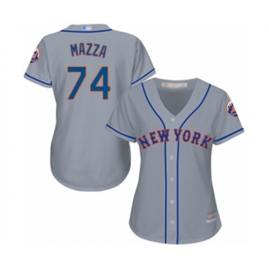 Women's New York Mets #74 Chris Mazza Authentic Grey Road Cool Base Baseball Player Jersey Women's New York Mets #74 Chris Mazza Authentic Grey Road Cool Base Baseball Player Jersey