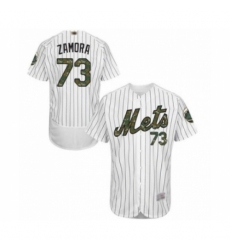 Men's New York Mets #73 Daniel Zamora Authentic White 2016 Memorial Day Fashion Flex Base Baseball Player Jersey