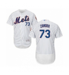 Men's New York Mets #73 Daniel Zamora White Home Flex Base Authentic Collection Baseball Player Jersey