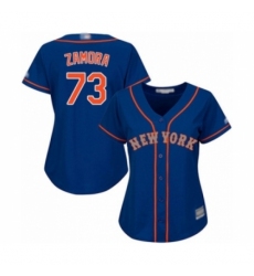 Women's New York Mets #73 Daniel Zamora Authentic Royal Blue Alternate Road Cool Base Baseball Player Jersey Women's New York Mets #73 Daniel Zamora Authentic Royal Blue Alternate Road Cool Base Baseball Player Jersey