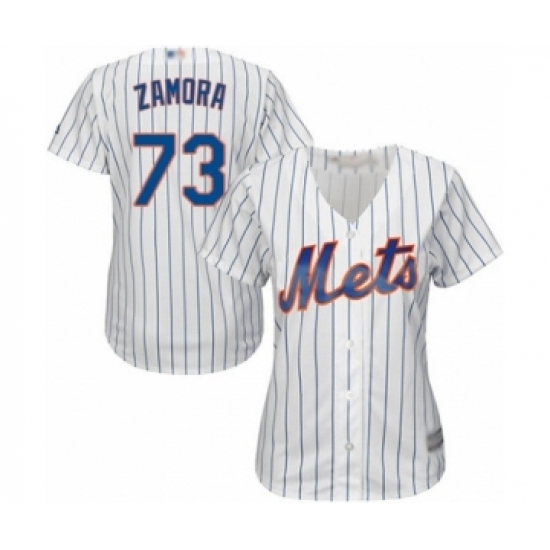 Women's New York Mets #73 Daniel Zamora Authentic White Home Cool Base Baseball Player Jersey Women's New York Mets #73 Daniel Zamora Authentic White Home Cool Base Baseball Player Jersey