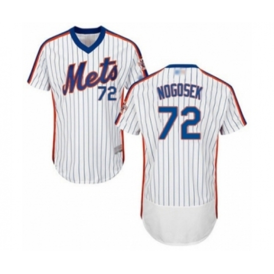 Men's New York Mets #72 Stephen Nogosek White Alternate Flex Base Authentic Collection Baseball Player Jersey Men's New York Mets #72 Stephen Nogosek White Alternate Flex Base Authentic Collection Baseball Player Jersey