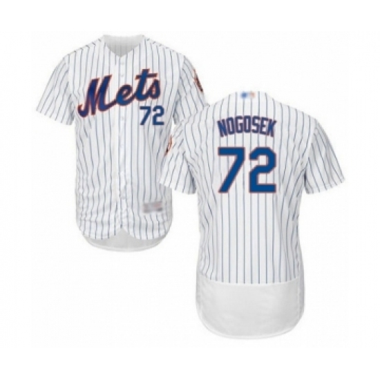 Men's New York Mets #72 Stephen Nogosek White Home Flex Base Authentic Collection Baseball Player Jersey Men's New York Mets #72 Stephen Nogosek White Home Flex Base Authentic Collection Baseball Player Jersey
