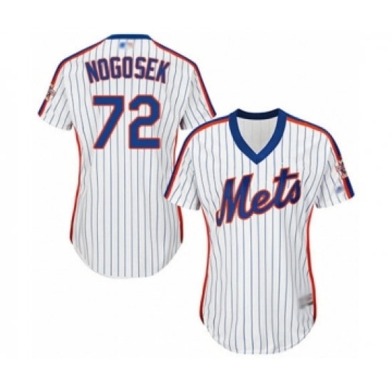 Women's New York Mets #72 Stephen Nogosek Authentic White Alternate Cool Base Baseball Player Jersey Women's New York Mets #72 Stephen Nogosek Authentic White Alternate Cool Base Baseball Player Jersey