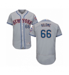 Men's New York Mets #66 Franklyn Kilome Grey Road Flex Base Authentic Collection Baseball Player Jersey