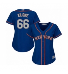 Women's New York Mets #66 Franklyn Kilome Replica Royal Blue Alternate Road Cool Base Baseball Player Jersey