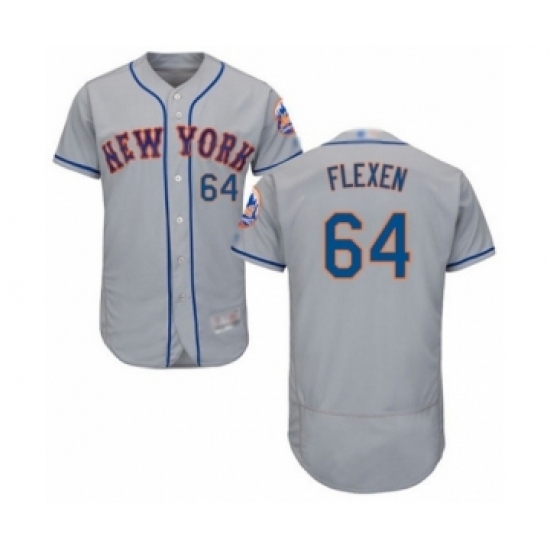 Men's New York Mets #64 Chris Flexen Grey Road Flex Base Authentic Collection Baseball Player Jersey Men's New York Mets #64 Chris Flexen Grey Road Flex Base Authentic Collection Baseball Player Jersey