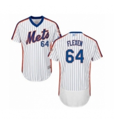 Men's New York Mets #64 Chris Flexen White Alternate Flex Base Authentic Collection Baseball Player Jersey