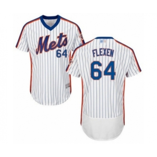 Men's New York Mets #64 Chris Flexen White Alternate Flex Base Authentic Collection Baseball Player Jersey Men's New York Mets #64 Chris Flexen White Alternate Flex Base Authentic Collection Baseball Player Jersey