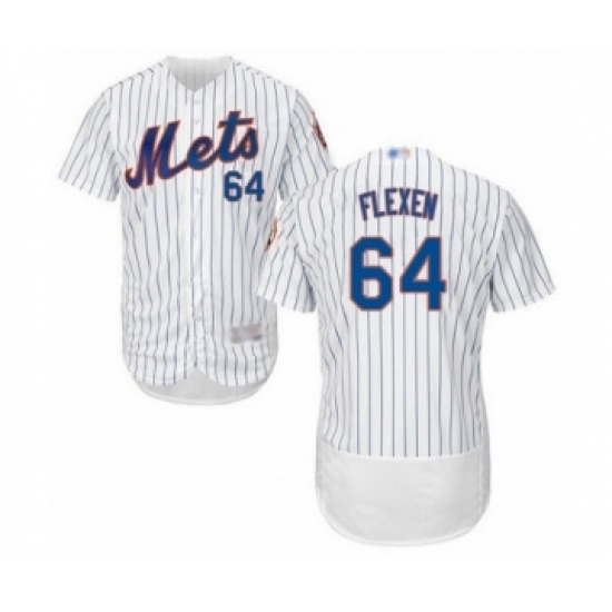 Men's New York Mets #64 Chris Flexen White Home Flex Base Authentic Collection Baseball Player Jersey Men's New York Mets #64 Chris Flexen White Home Flex Base Authentic Collection Baseball Player Jersey
