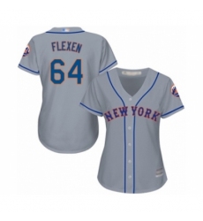 Women's New York Mets #64 Chris Flexen Authentic Grey Road Cool Base Baseball Player Jersey
