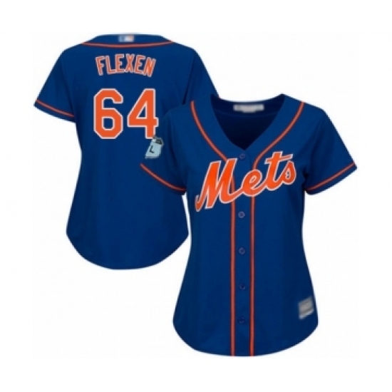Women's New York Mets #64 Chris Flexen Authentic Royal Blue Alternate Home Cool Base Baseball Player Jersey Women's New York Mets #64 Chris Flexen Authentic Royal Blue Alternate Home Cool Base Baseball Player Jersey