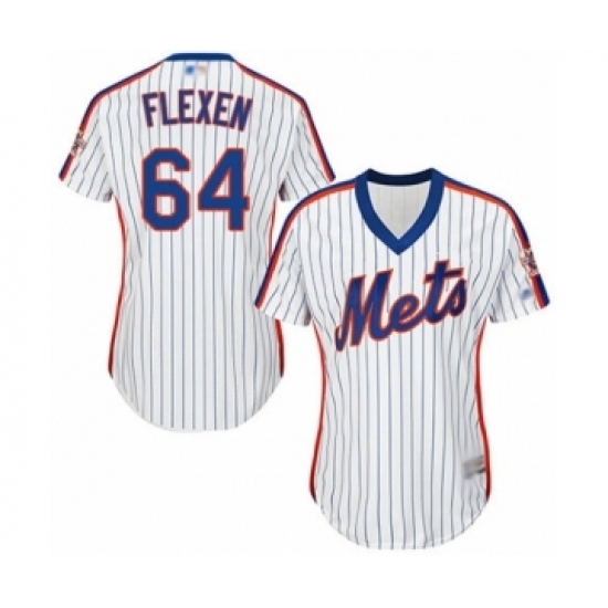 Women's New York Mets #64 Chris Flexen Authentic White Alternate Cool Base Baseball Player Jersey Women's New York Mets #64 Chris Flexen Authentic White Alternate Cool Base Baseball Player Jersey