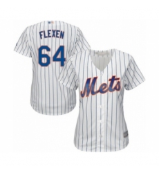 Women's New York Mets #64 Chris Flexen Authentic White Home Cool Base Baseball Player Jersey