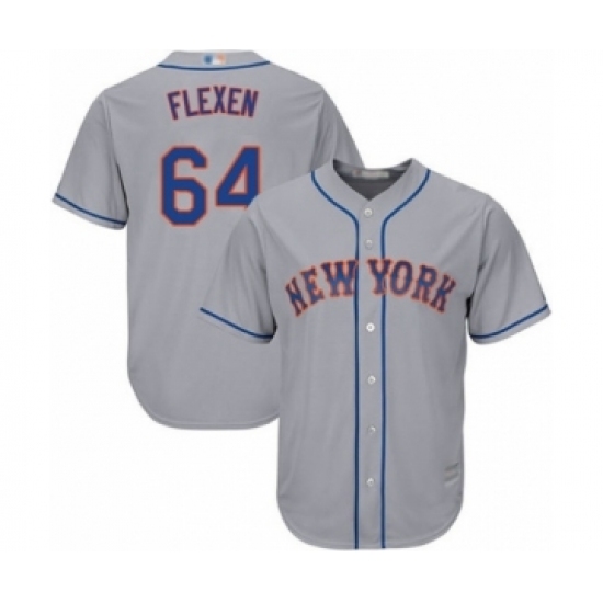 Youth New York Mets #64 Chris Flexen Authentic Grey Road Cool Base Baseball Player Jersey Youth New York Mets #64 Chris Flexen Authentic Grey Road Cool Base Baseball Player Jersey