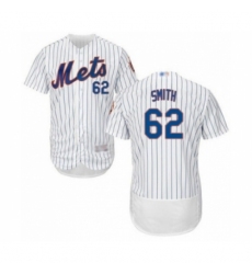 Men's New York Mets #62 Drew Smith White Home Flex Base Authentic Collection Baseball Player Jersey