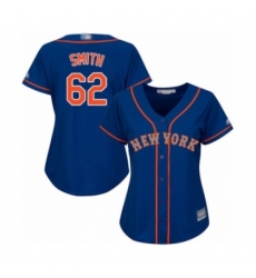 Women's New York Mets #62 Drew Smith Authentic Royal Blue Alternate Road Cool Base Baseball Player Jersey
